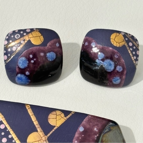 Handmade brooch and earring set #211 - Picture 4 of 9